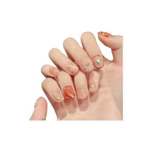 KDOW Rugula Цветок Нюдовый Розовый Золотой Фольга 3D-эффект Цветочный Весенний Летний Укороченный Съемный Nail Art