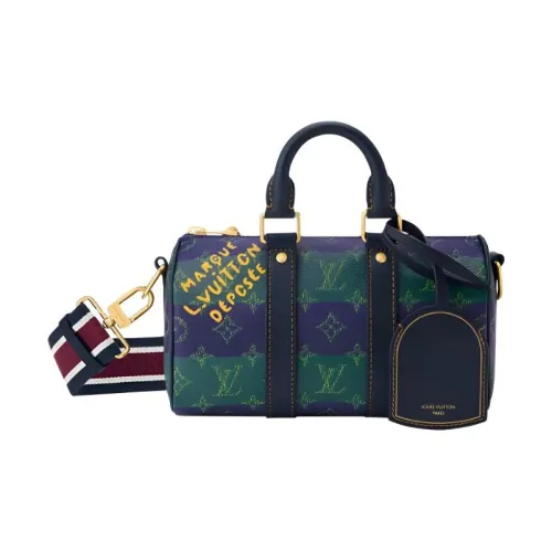 LOUIS VUITTON Keepall Покрытый холст Одно плечо Сумка Мужская Многоцветная