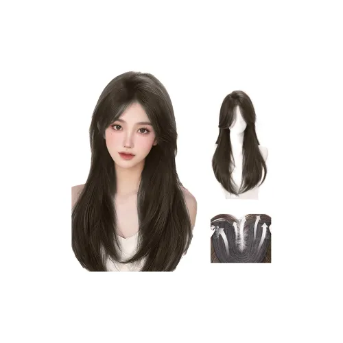 QIYEXUE Кружево Бесплатно Волосы Сетка Женская Перука Волосы PIECES Высокая Температура Пряжа Длинные Прямые Волосы