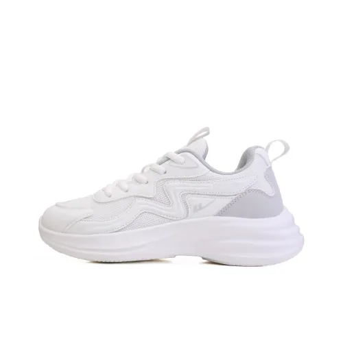 Warrior Амортизация Устойчивость к истиранию Легкий Низкий Верх Мягкий Подошва Толстая подошва Кроссовки Женские Упрощенный Белый Серый 2025