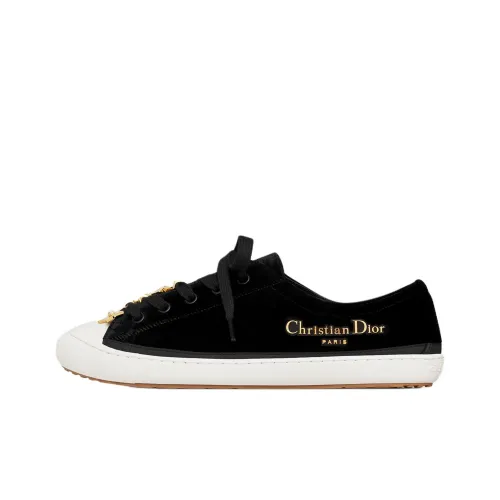 DIOR Lucky Series Low-Top Canvas Shoes Black Women's