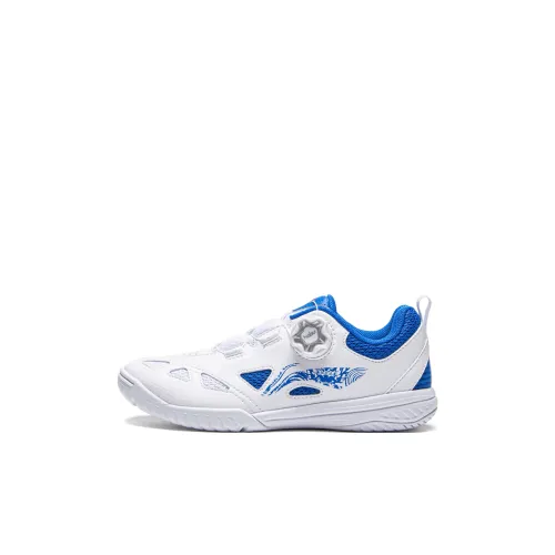 LINING YOUNG Амортизация Rebound Дышащий Низкий Топ Тренировочные Кроссовки для Детей Стандартный Белый Ярко-Синий Детский