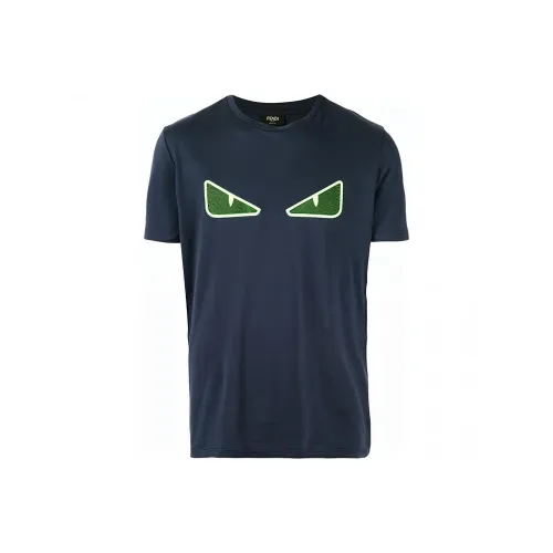 FENDI Темно-синие мужские футболки T