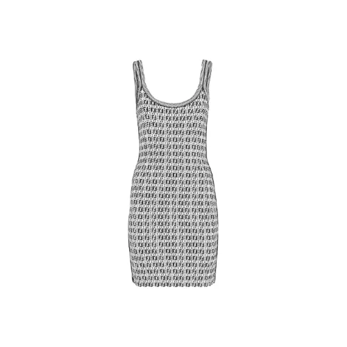 FENDI SS21 Sleeveless Dress Women's White FENDI SS21 Без рукавов Платье Женское Белое