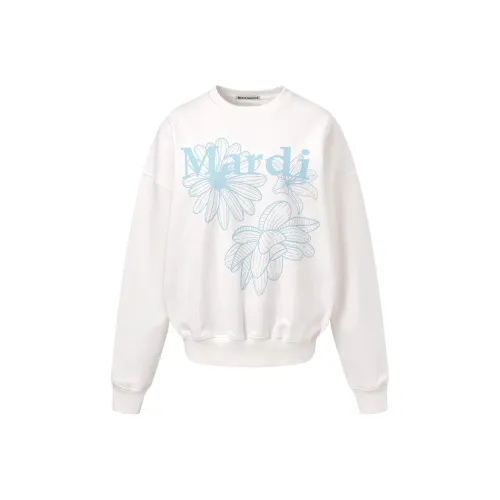 MARDI MERCREDI Three Flowers Collection Белый Небесно-голубой Женские Свитшоты