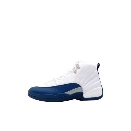 Jordan Air Джордан 12 MID Топ Детские Баскетбольные Кроссовки Сине-Белые Унисекс