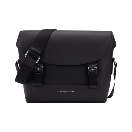 Tommy Hilfiger Artificial Leather Shoulder Bag Medium Men's Black Томми Хилфигер Искусственная Кожа Плечевая Сумка Средний Мужская Черная