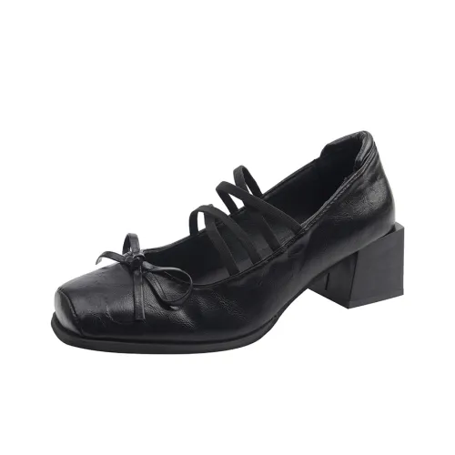 Wuji Грубый каблук Мэри Джейн туфли 4,5 см Женские