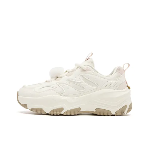 QIAODAN Donut Shoes Повседневная обувь Низкий топ Айвори Прозрачный Розовый Женский