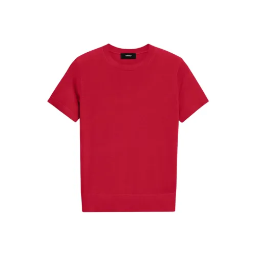 THEORY Вишнево-красные Женские T-рубашки