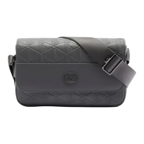 LACOSTE Сумка через плечо из кожи унисекс серого цвета