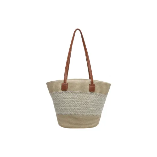 PINK·LAND Вязаная ткань Сумка через плечо Стандартная Женская Экрю