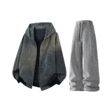 Серый топ + штаны цвета верескового белого