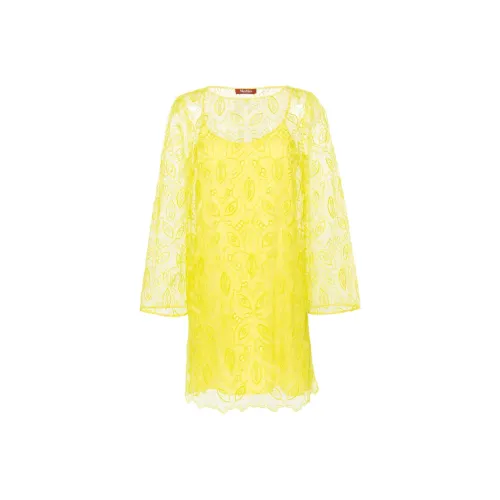 MaxMara Длинное платье с длинными рукавами женское лимонно-желтый