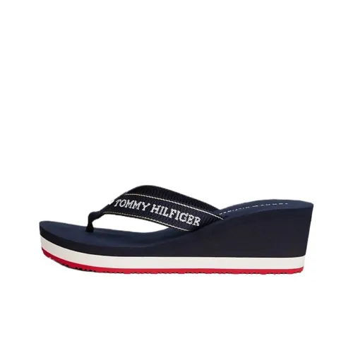 Tommy Hilfiger Wedge EVA Устойчивые к истиранию Шлепанцы Женские Космический Синий