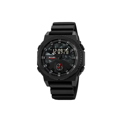 SKMEI Электронный механизм TPU ремешок Часы Мужские Черный циферблат