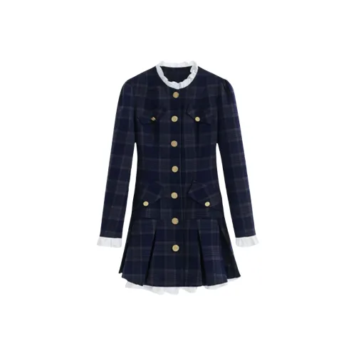 ARIADNAW STUDIO Темно-синий, женский, длинный, с рукавами, платья