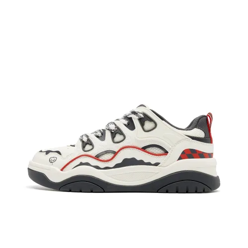 QIAODAN Dry Slip-Resistant Abrasion-Resistant Low Top Скейтборд Кроссовки Мужские Айвори Белый Lightning Серый