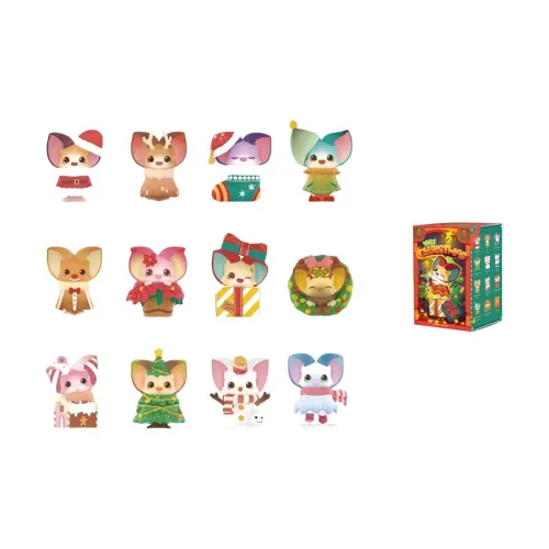 POP MART YOKI Рождественская коллекция Слепые коробки Один Mystery Коробка Целая коробка 12 шт