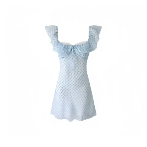 Wang Leshi Светло-синие Женские Слип-платья