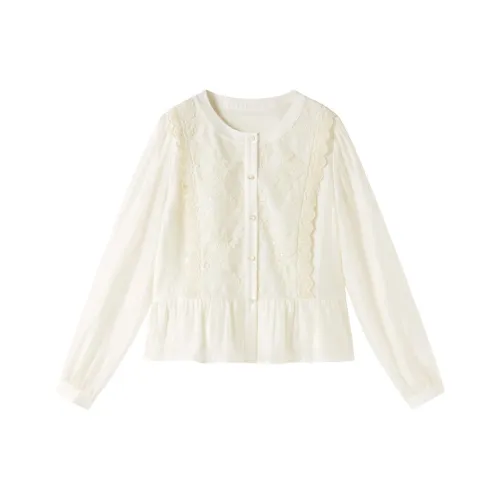 XIANGYING Цапельно-белый Женские Рубашки