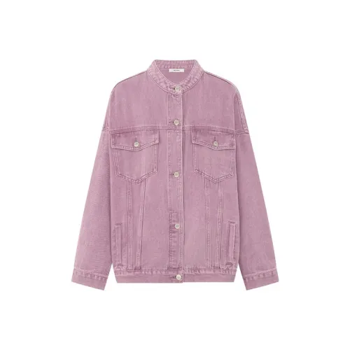 MEIYANG Розовый Фиолетовый Женские Джинсовые Куртки