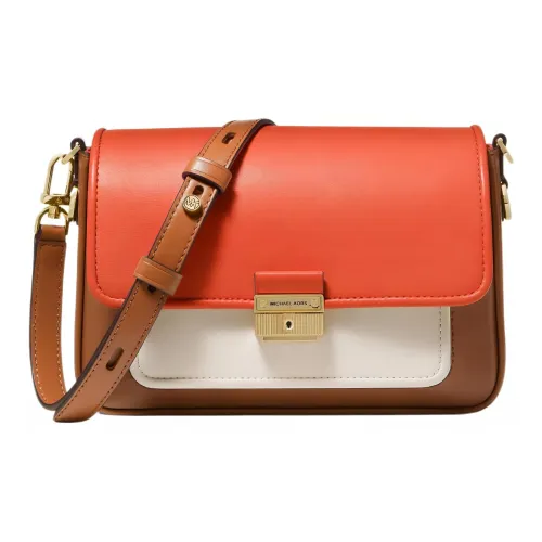 MICHAEL KORS Кожа Сумка через плечо Средняя Женская Оранжевая Красная Желтково-Коричневая Молочно-Белая
