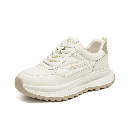 Spider King Low Топ Повседневная обувь Женская Бежевый Абрикос