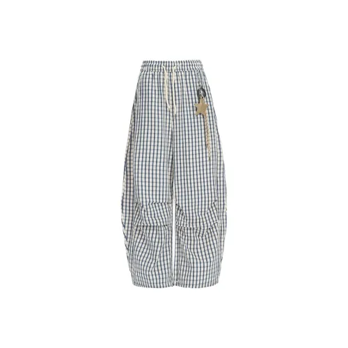 ZAVK Blue Plaid Pants Women's Casual Pants