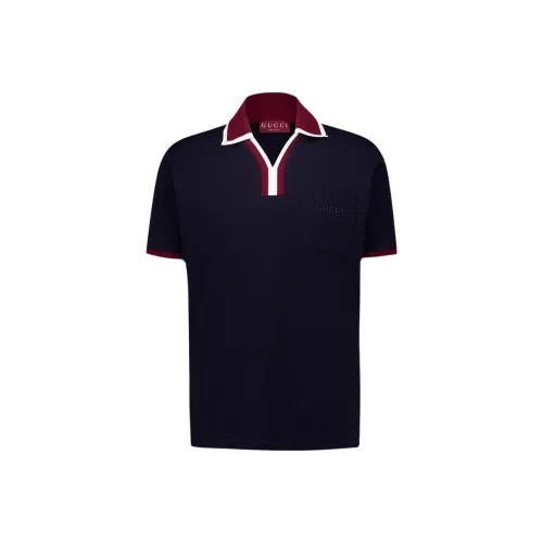 GUCCI FW25 Поло Мужское Морской Синий
