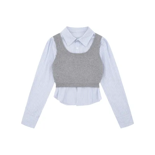 7 SEVFUN Синий Женские Рубашки