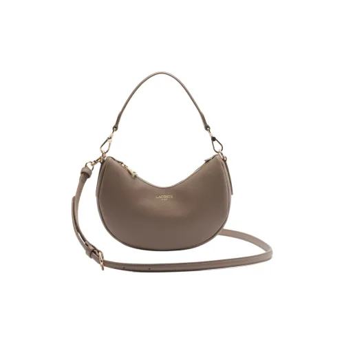 LACOSTE Сумка из коровьей кожи Полумесяц Сумка через плечо Мини Женская Бежевая