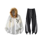 Белый, Фотиния, Серый, Топ, Черные Штаны