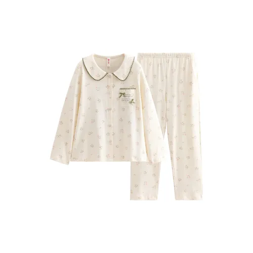FENTENG FJ26930063 Экрю Женские Пижамные Комплекты