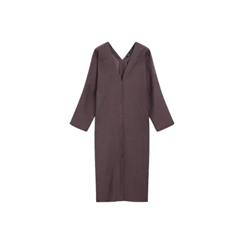 Massimo Dutti Длинное платье с длинными рукавами женское