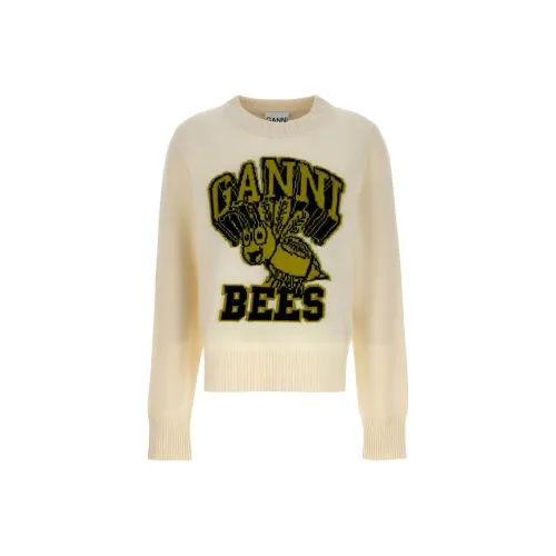 GANNI Экрю Женские Свитеры
