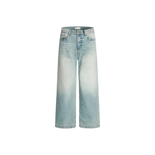 MR BENSE Выстиранные синие унисекс джинсы