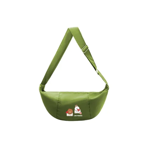 LINE FRIENDS Полиэстер Сумка через плечо Стандартная Унисекс Зеленая
