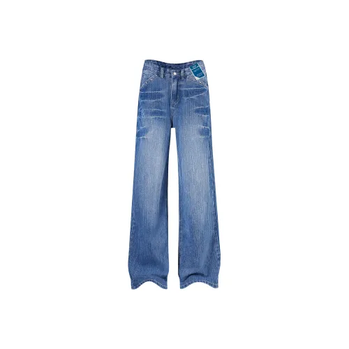 HANDAIWEI Бамбук Синий Унисекс Джинсы