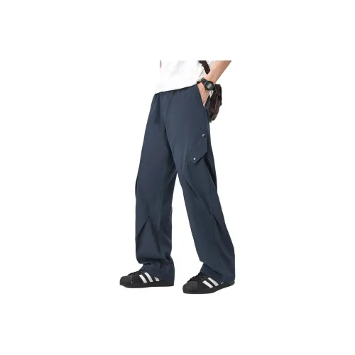 KPADB Ice Silk Cargo Pants Men's Loose Fit Straight Fit Cargo Pants Unisex