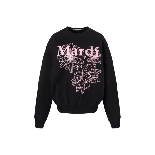 MARDI MERCREDI Three Flowers Collection Черный Розовый Женские Свитшоты