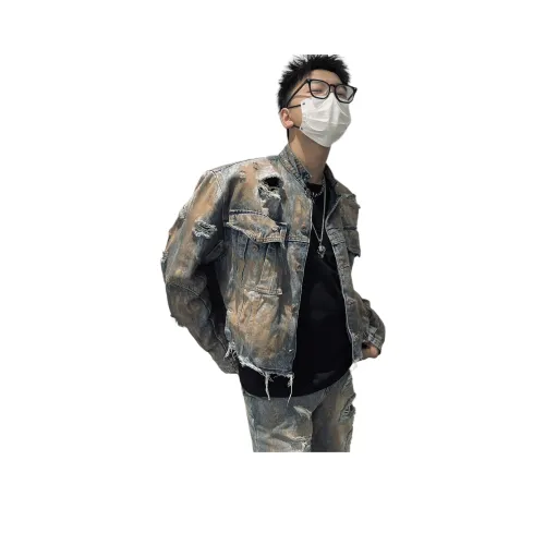 SAGP Рваный стиль пустоши, синий, унисекс, джинсовые куртки