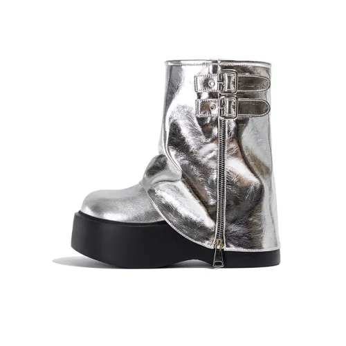 Old Meow Ботильоны 7,5 см Женские Silver