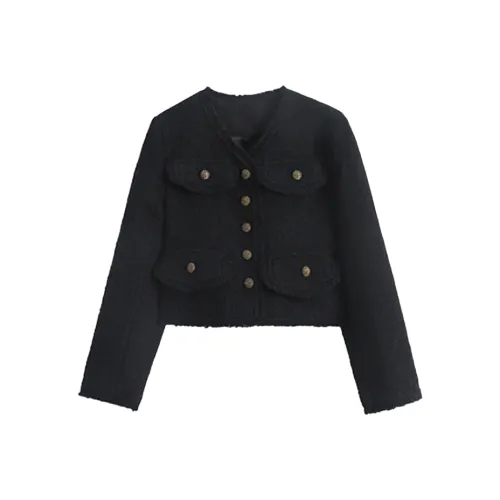 AFGGD Черное Женское Короткое Пальто