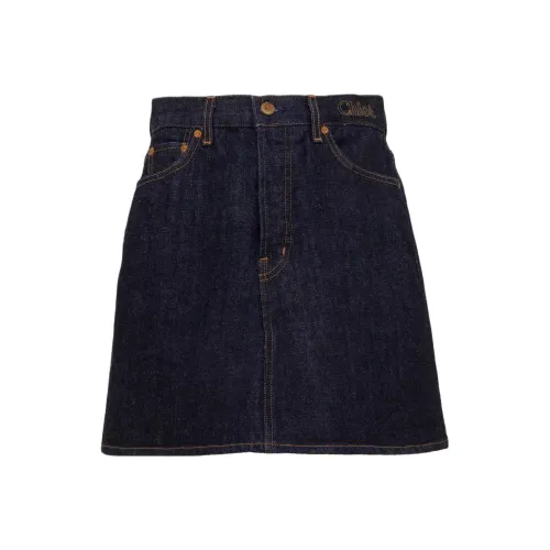 Chloé Темно-синие женские джинсовые короткие юбки