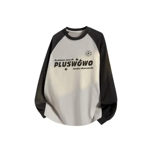 PLUSWOWO Длинный рукав Т-рубашка Унисекс