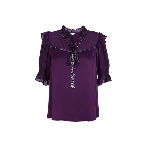TANGXI Фиолетовые Женские Рубашки