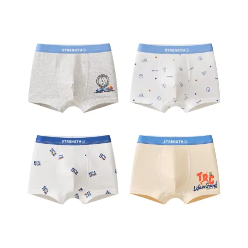 Хлопок 4 пачки белый + серый + кожа + белый школьные трусы