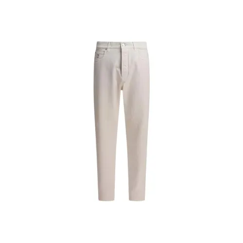 BRUNELLO CUCINELLI Белый Мужской Джинсы