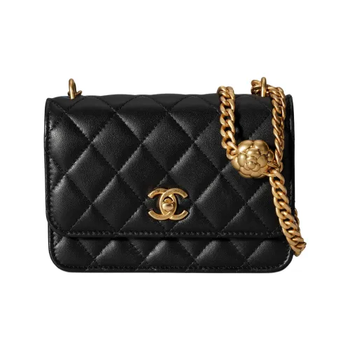 CHANEL Сумка через плечо из коровьей кожи женская черная